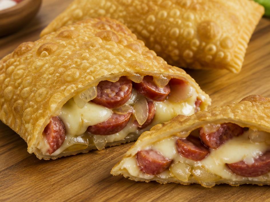 Pastel de Calabresa com Queijo